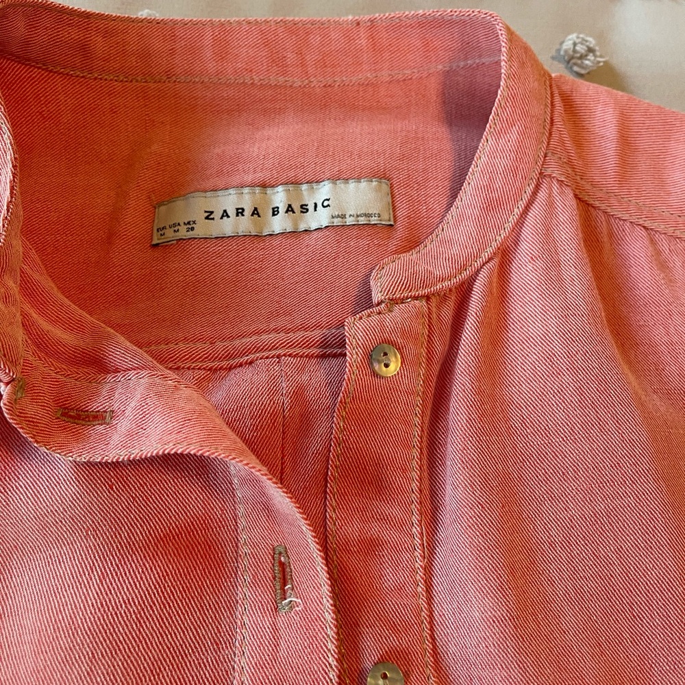 Zara Basic Linen/Flax Shirt/ Bathing Suit Cover U… - image 1